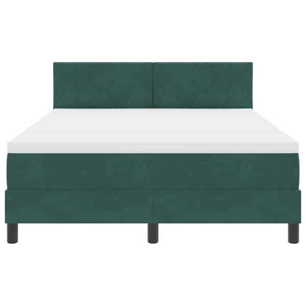 Boxspringbett Dunkelgrün 140x200 cm Samt