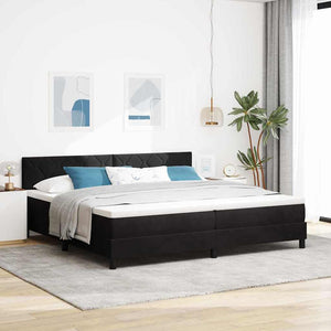 vidaXL Lit tapissier avec tête de lit noir 200 x 200 cm Velours