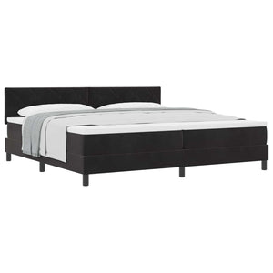 vidaXL Lit tapissier avec tête de lit noir 200 x 200 cm Velours