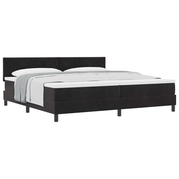 vidaXL Lit tapissier avec tête de lit noir 200 x 200 cm Velours