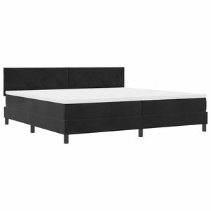 vidaXL Lit tapissier avec tête de lit noir 200 x 200 cm Velours