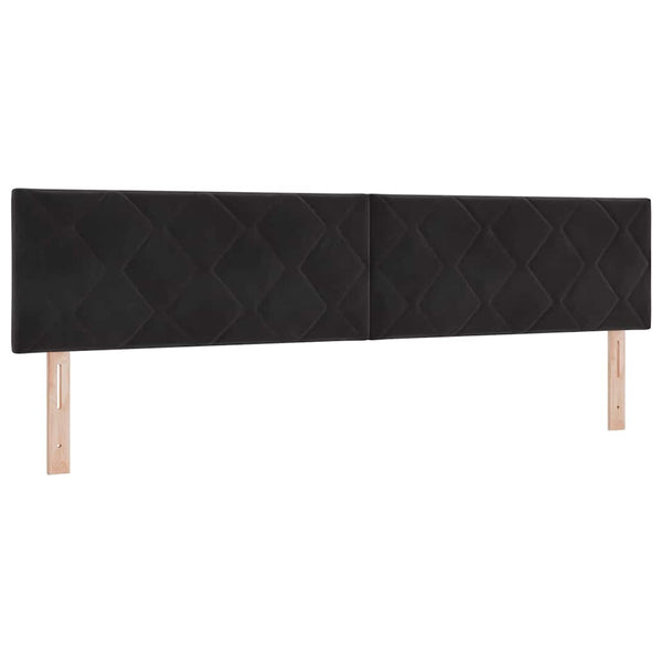vidaXL Lit tapissier avec tête de lit noir 200 x 200 cm Velours