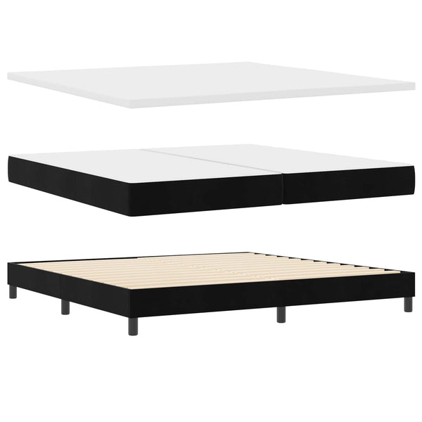 vidaXL Lit tapissier avec tête de lit noir 200 x 200 cm Velours