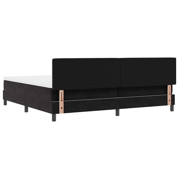 vidaXL Lit tapissier avec tête de lit noir 200 x 200 cm Velours