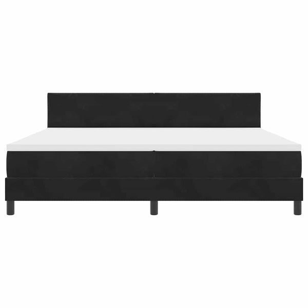 vidaXL Lit tapissier avec tête de lit noir 200 x 200 cm Velours