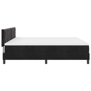 vidaXL Lit tapissier avec tête de lit noir 200 x 200 cm Velours