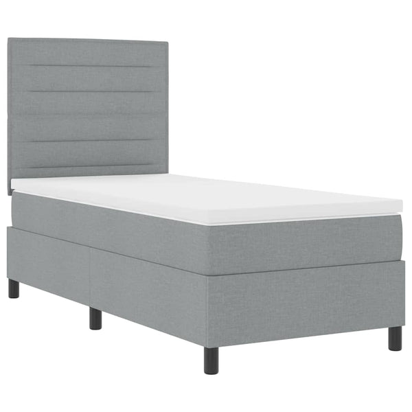 Boxspringbett mit Matratze Hellgrau 90x190 cm