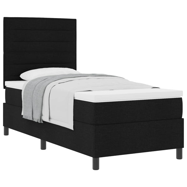 Boxspringbett mit Matratze Schwarz 90x190 cm
