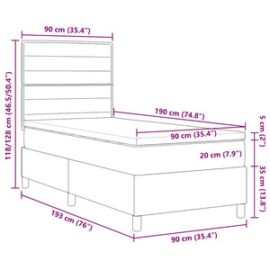 Boxspringbett mit Matratze Dunkelbraun 90x190 cm