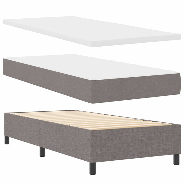 Boxspringbett Taupe mit Matratze 90x190 cm