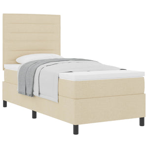 Boxspringbett Creme 90x190 cm mit Matratze