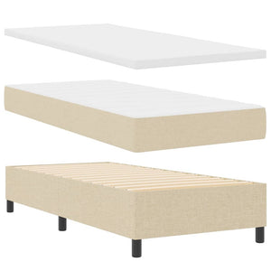Boxspringbett Creme 90x190 cm mit Matratze