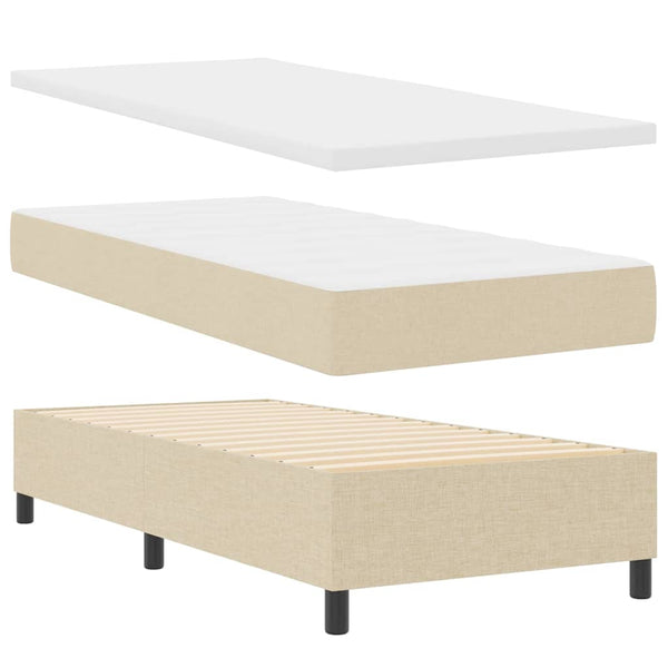 Boxspringbett Creme 90x190 cm mit Matratze