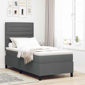 Boxspringbett mit Matratze Dunkelgrau 90x200 cm