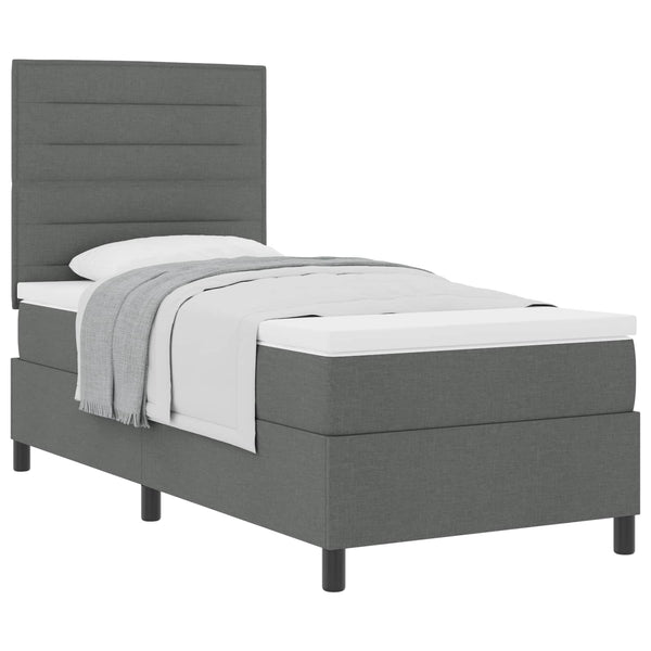 Boxspringbett mit Matratze Dunkelgrau 90x200 cm