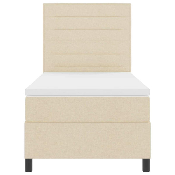 Boxspringbett Creme 90x200 cm mit Matratze