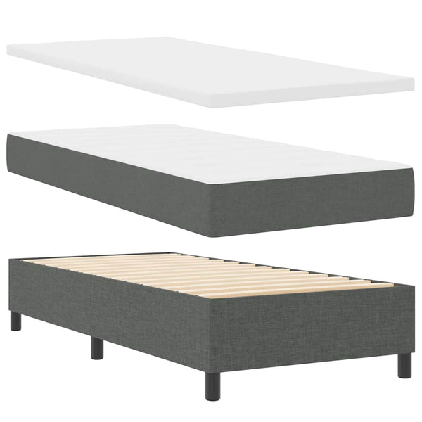 Boxspringbett mit Matratze Dunkelgrau 100x200 cm