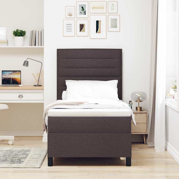 Boxspringbett mit Matratze Dunkelbraun 100x200 cm