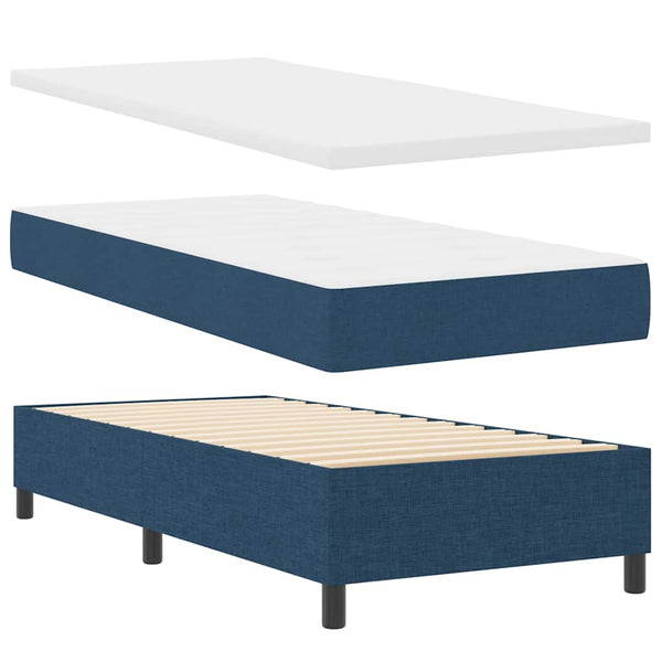 Boxspringbett Blau 100x200 cm mit Matratze