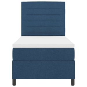 Boxspringbett Blau 100x200 cm mit Matratze