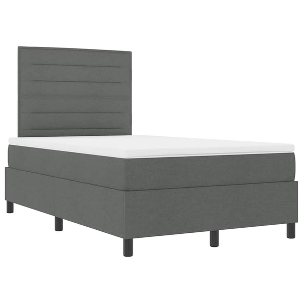 vidaXL Box Spring Bed with Mattress Dark Grey 120 x 190 cm Fabric
