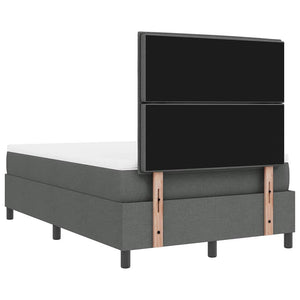 vidaXL Box Spring Bed with Mattress Dark Grey 120 x 190 cm Fabric