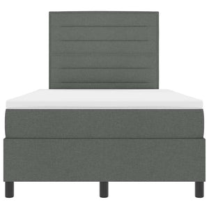 vidaXL Box Spring Bed with Mattress Dark Grey 120 x 190 cm Fabric