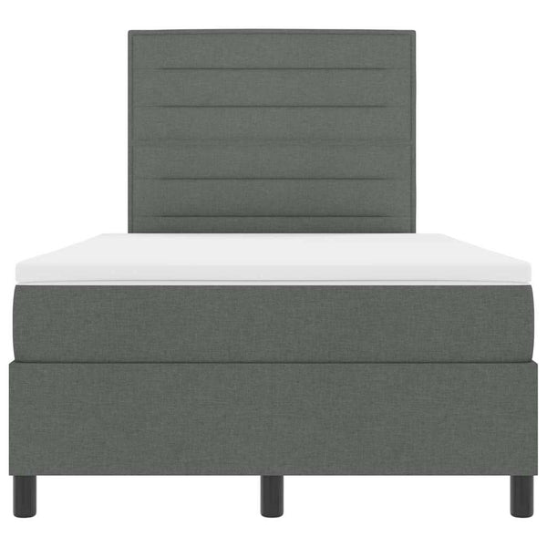 vidaXL Box Spring Bed with Mattress Dark Grey 120 x 190 cm Fabric