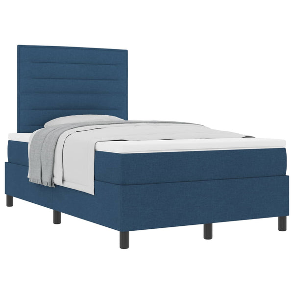 Boxspringbett Blau 120x190 cm mit Matratze