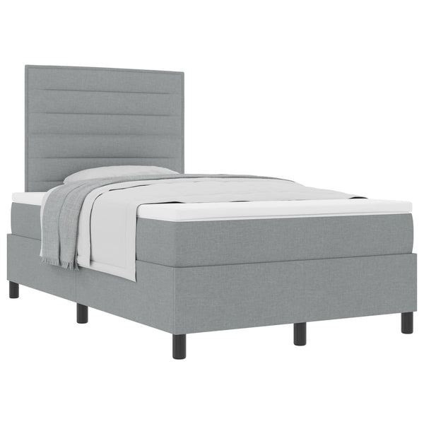 Boxspringbett mit Matratze Hellgrau 120x200 cm