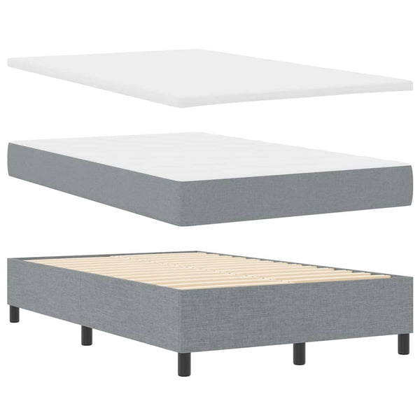 Boxspringbett mit Matratze Hellgrau 120x200 cm