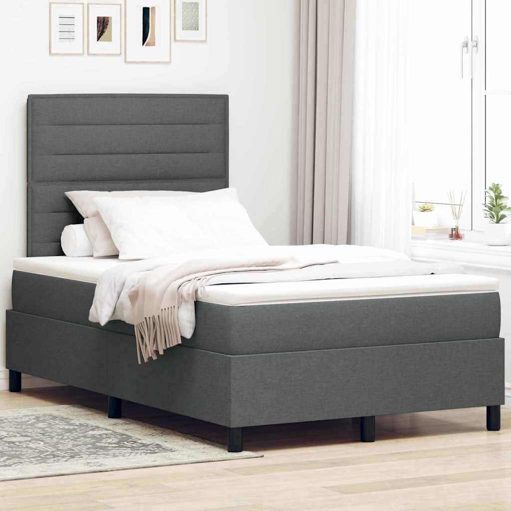 Boxspringbett mit Matratze Dunkelgrau 120x200 cm
