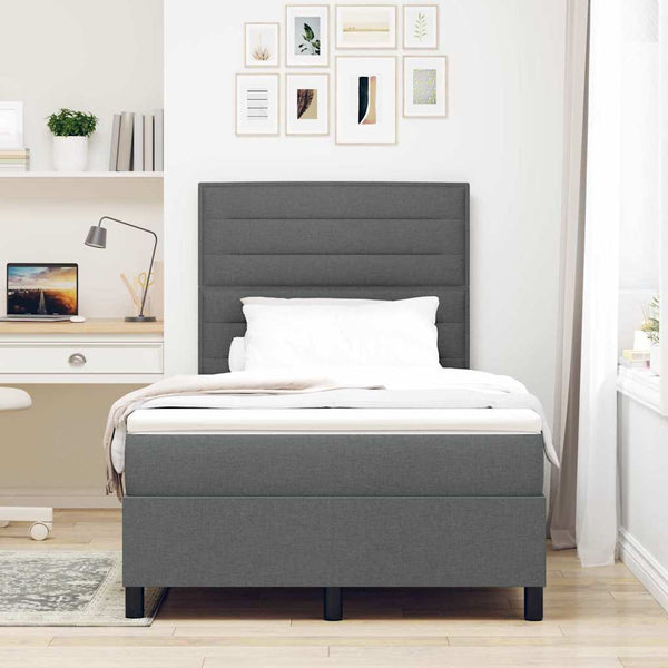 Boxspringbett mit Matratze Dunkelgrau 120x200 cm