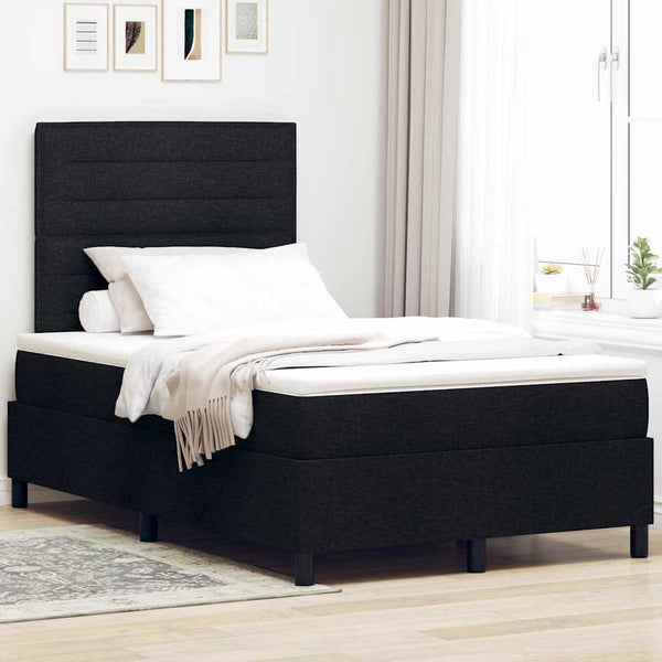 Boxspringbett mit Matratze Schwarz 120x200 cm