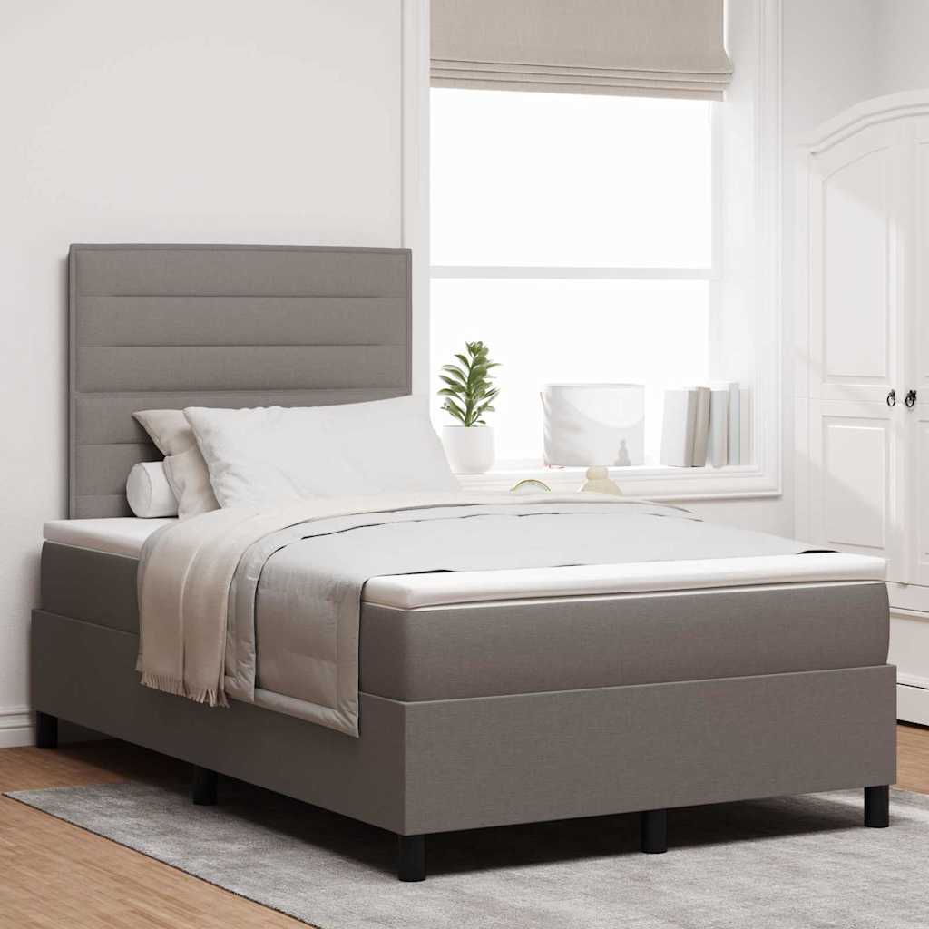 Boxspringbett Taupe mit Matratze 120x200 cm