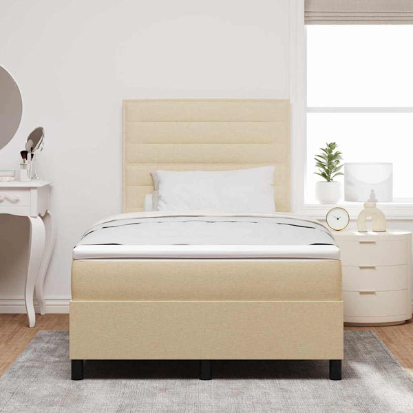Boxspringbett Creme 120x200 cm mit Matratze