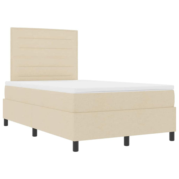 Boxspringbett Creme 120x200 cm mit Matratze