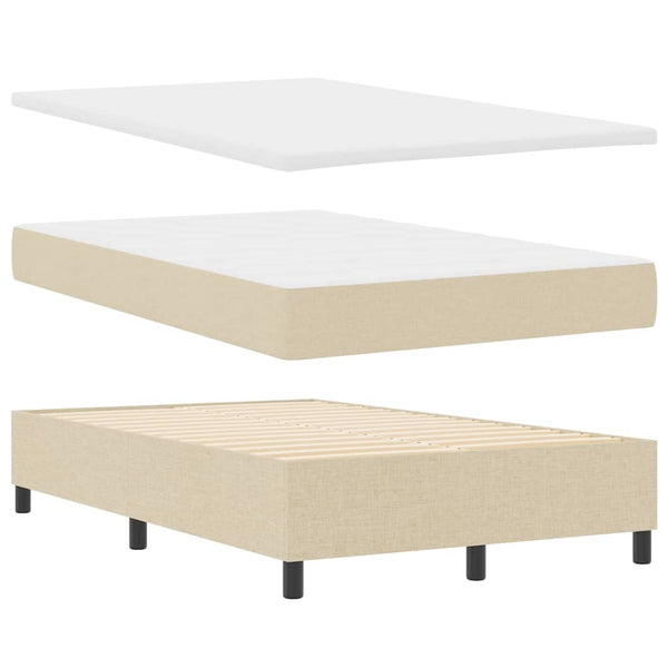 Boxspringbett Creme 120x200 cm mit Matratze