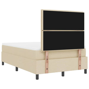 Boxspringbett Creme 120x200 cm mit Matratze