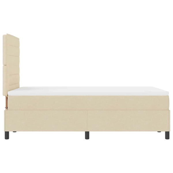 Boxspringbett Creme 120x200 cm mit Matratze