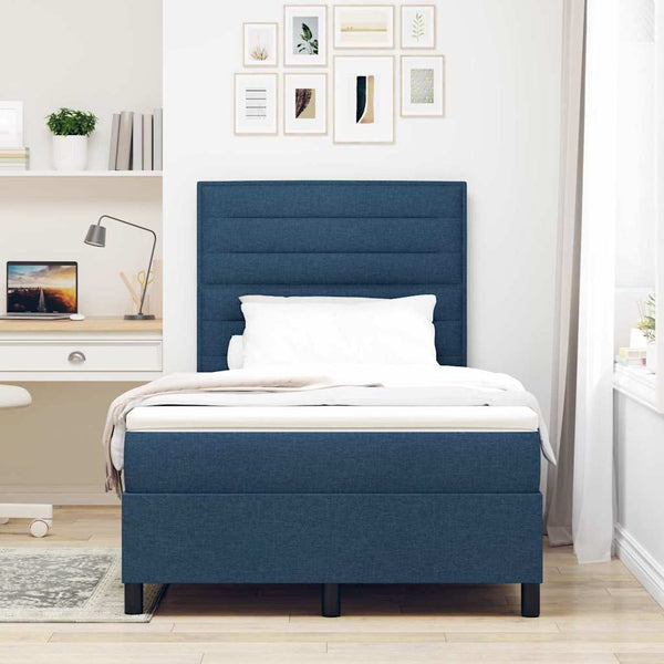 Boxspringbett Blau 120x200 cm mit Matratze
