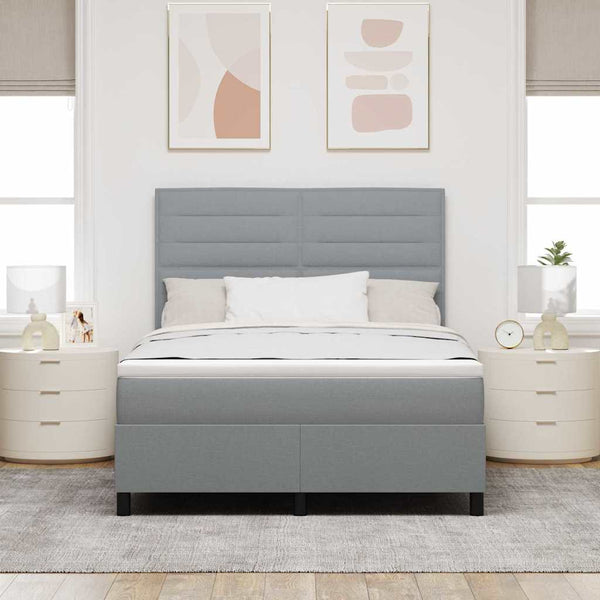 Boxspringbett mit Matratze Hellgrau 140x190 cm