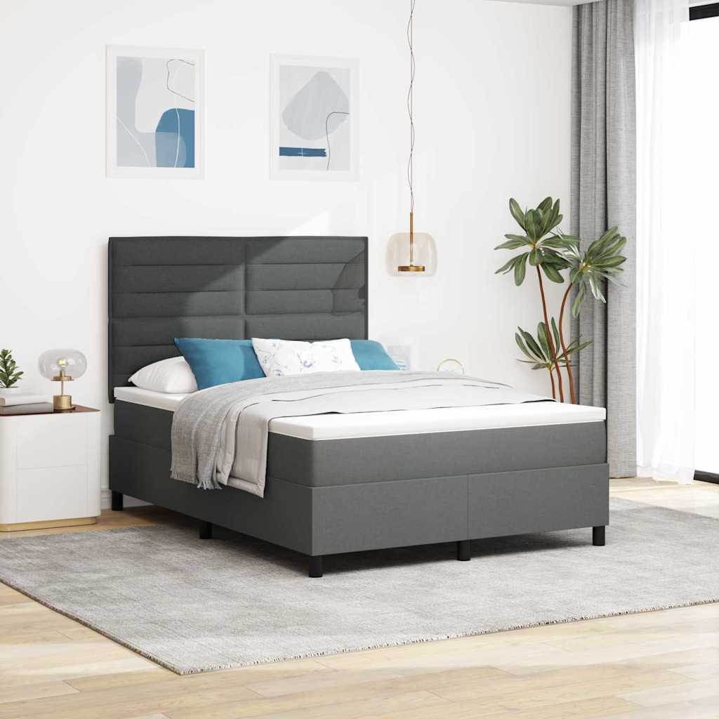 Boxspringbett mit Matratze Dunkelgrau 140x190 cm