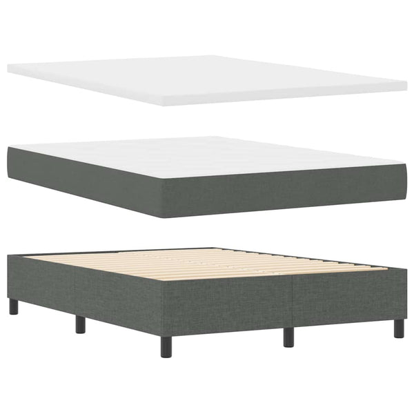Boxspringbett mit Matratze Dunkelgrau 140x190 cm