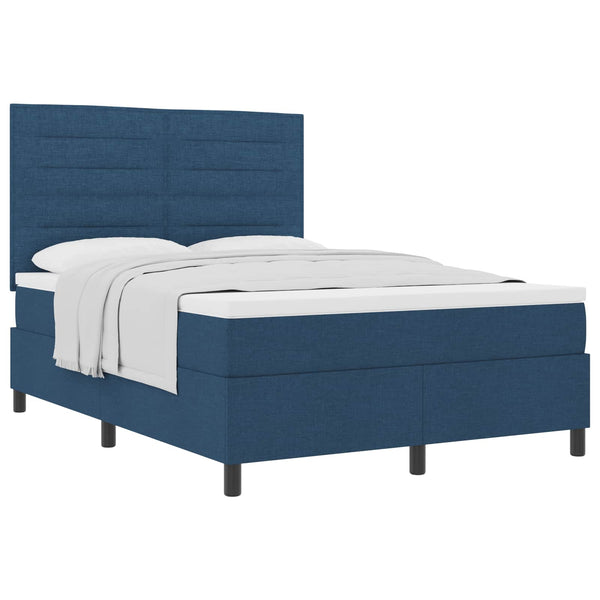 Boxspringbett Blau 140x190 cm mit Matratze