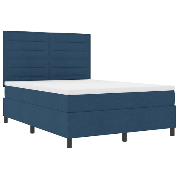 Boxspringbett Blau 140x190 cm mit Matratze