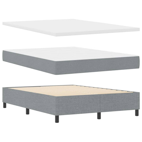 vidaXL Lit tapissier avec matelas Gris clair 140 x 200 cm Tissu