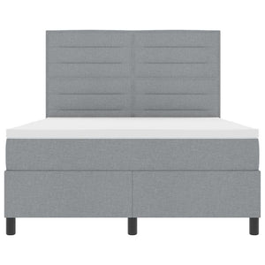 vidaXL Lit tapissier avec matelas Gris clair 140 x 200 cm Tissu