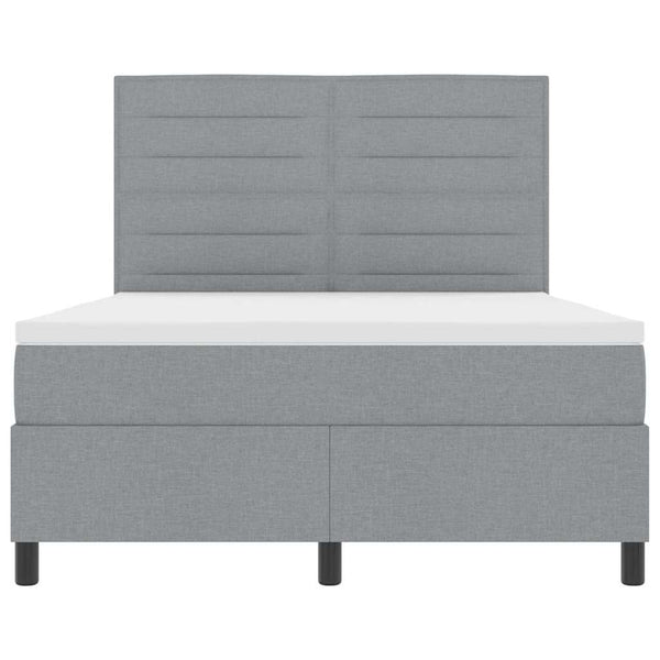 vidaXL Lit tapissier avec matelas Gris clair 140 x 200 cm Tissu
