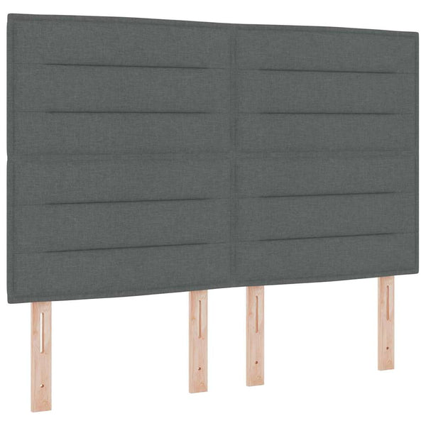 vidaXL Lit tapissier avec matelas Gris foncé 140 x 200 cm Tissu